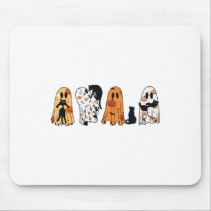 Mousepad Ghost Cat Halloween Ghost Black Cat Season