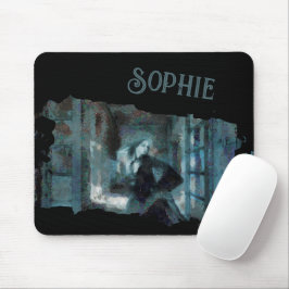 Mousepad Ghost Girl in Blue – Haunting Surreal Art