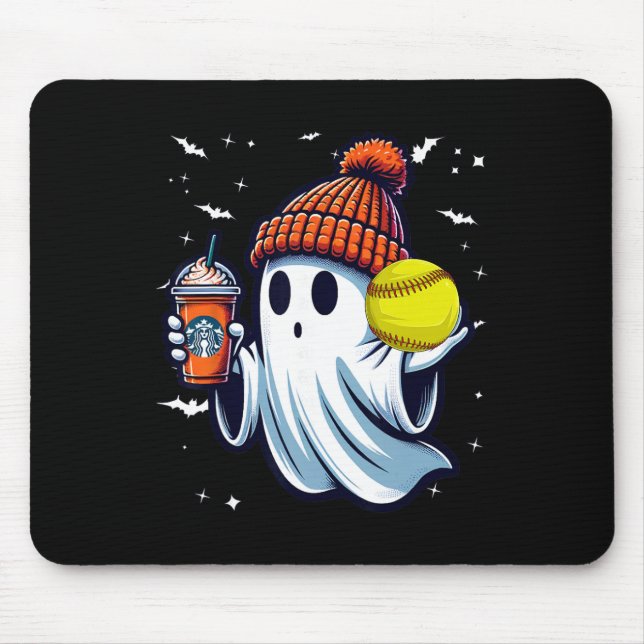 Mousepad Ghost Pumpkin Drinks Beanie Outono Amantes Softll  (Frente)