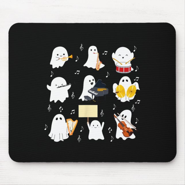 Mousepad Ghost Tocando Instrumentos Musicais Música do Dia  (Frente)