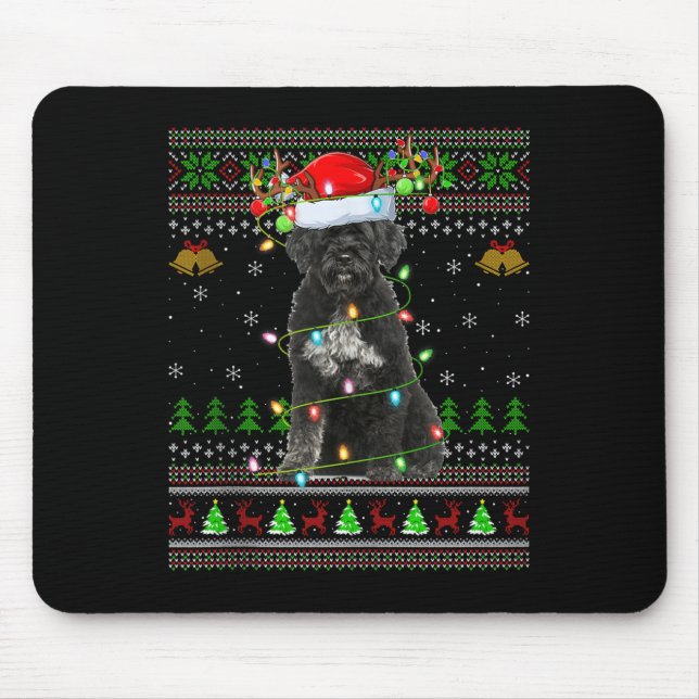 Mousepad Giant Schnauzer Dog Ugly Christmas Sweaters Holida (Frente)