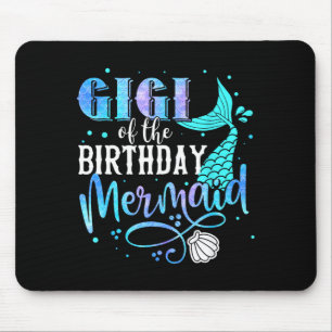 Mousepad Gigi da família de sereias de aniversário festa co