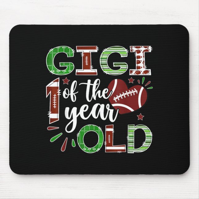 Mousepad Gigi Of The 1 Year Old Football First Birthday Boy (Frente)