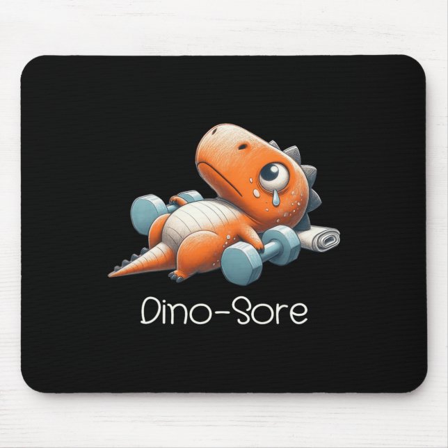 Mousepad Ginásio Divertido Treino Dinossauro Levantamento d (Frente)