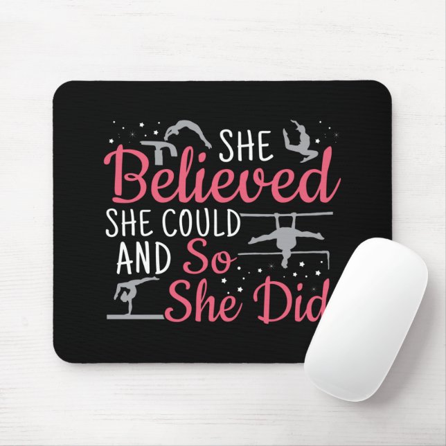 Mousepad Ginástica Feminina - Ela Acreditava Que Conseguiri (Com mouse)