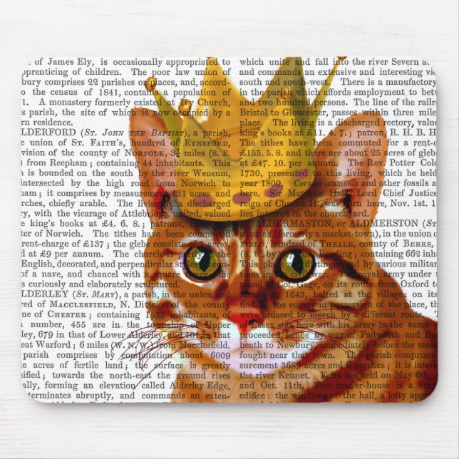 Mousepad Ginger Cat com Crown Portrai (Frente)