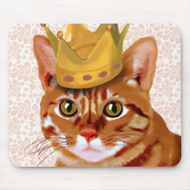 Mousepad Ginger Cat com Retrato Coroa (Frente)
