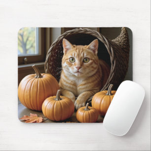 Mousepad Ginger Cat em uma Cornucopia Mais Selvagem
