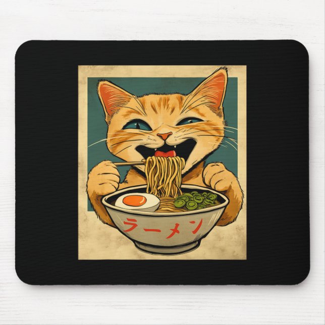 Mousepad Ginger Ginger Ramen Japonês Anime Kawaii Cat G (Frente)