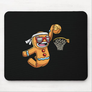 Mousepad Gingerbird Man Jogando Basquete Natal