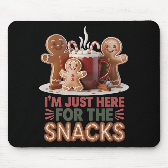 Mousepad Gingerbread Lanches de Férias Engraçado Natal  (Frente)
