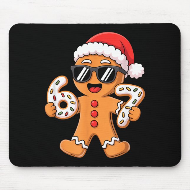 Mousepad Gingerbread Santa With Sungles Holding 67 Cookies  (Frente)