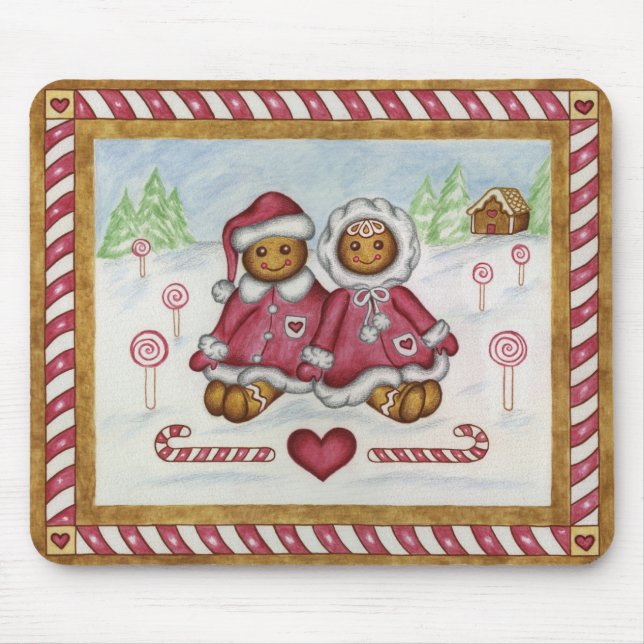 Mousepad Gingerpão Menino Rapariga de Natal (Frente)