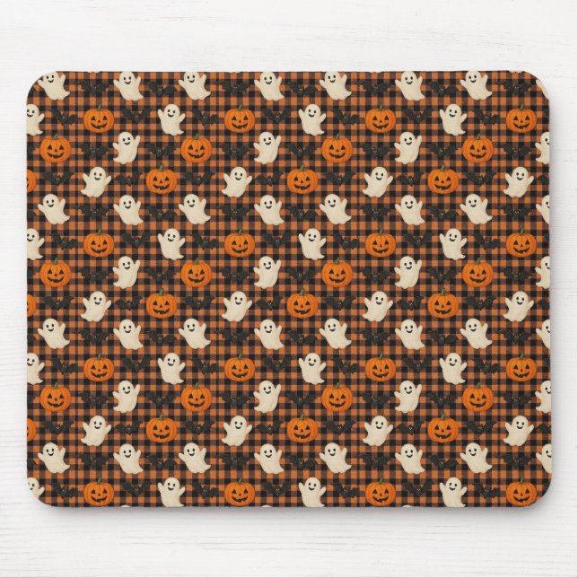 Mousepad Gingham, morcegos de abóbora-fantasma (Frente)