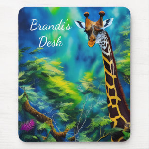 Mousepad Girafa alta nas árvores