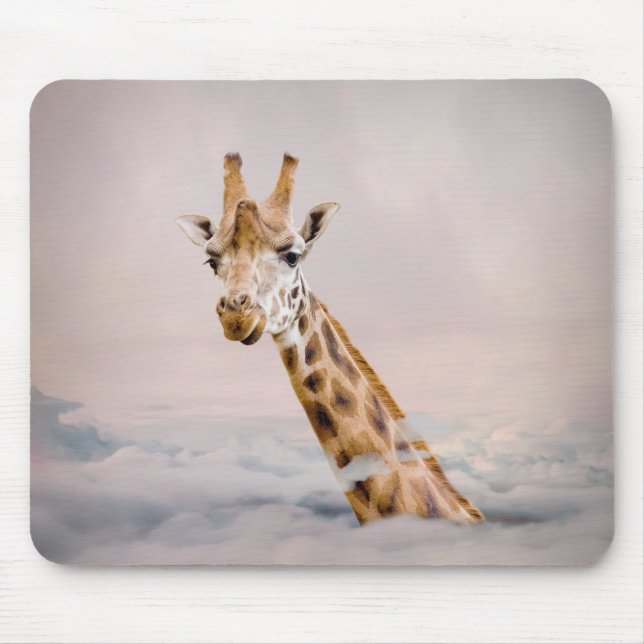 Mousepad Girafa bonita em nuvens (Frente)