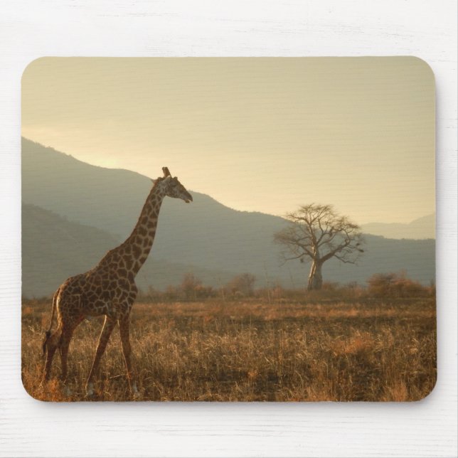 Mousepad Girafa no savana (Frente)