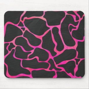 Mousepad Girafa, rosa quente e Impressão preto