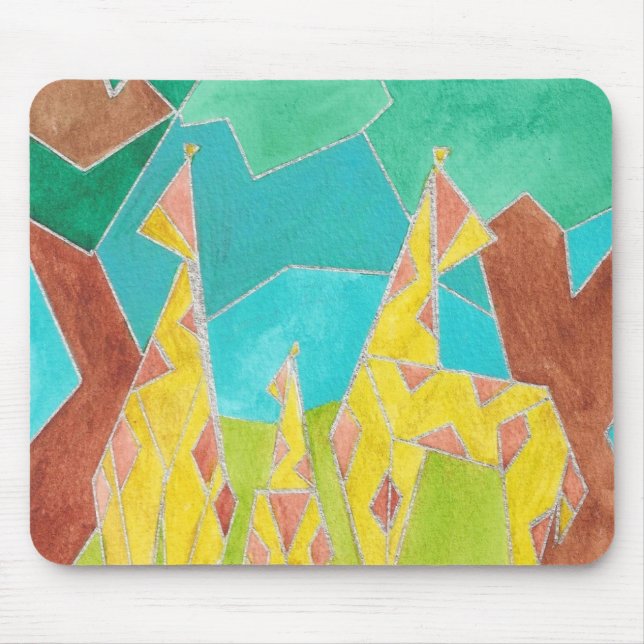 Mousepad Giraffe Family Original Abstract Art (Frente)
