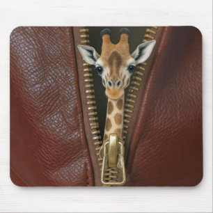 Mousepad Giraffe Peeking de um Zipper