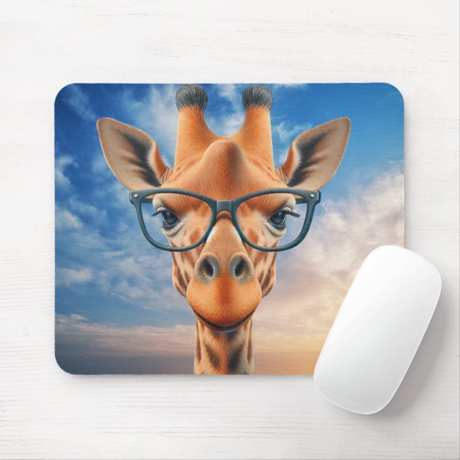 Mousepad Giraffe Vestindo óculos (Com mouse)
