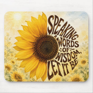 Mousepad Girassol Amarelo com Citação Inspiradora