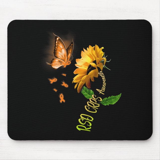 Mousepad Girassol Borboleta Rsd Crps Conscientização 1  (Frente)