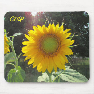 Mousepad Girassol de Verão com suas iniciais