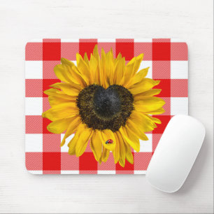 Mousepad Girassol do Coração com Ladybug