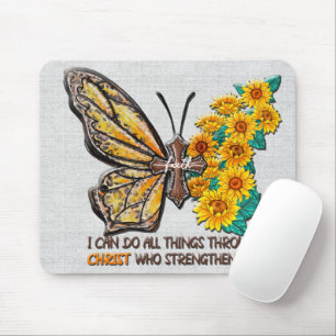 Mousepad Girassol Inspirado/Cruz/Borboleta