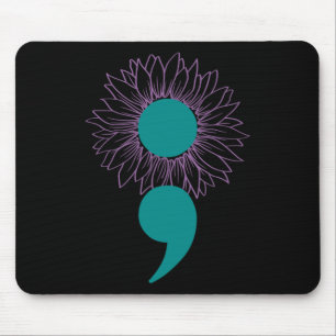 Mousepad Girassol Ponto e Vírgula Conscientização sobre Sui