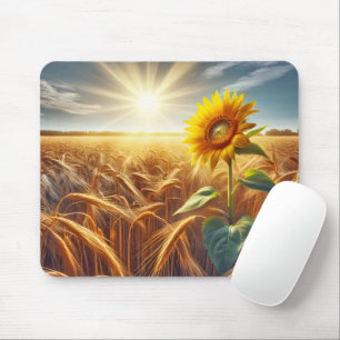 Mousepad Girassol Solitário No Campo Do Trigo