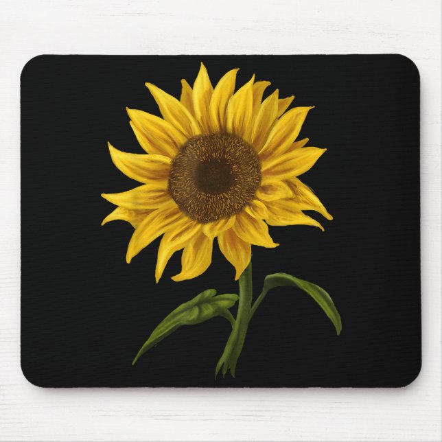 Mousepad Girassol Sunshine Floral Watercolor Flor (Frente)