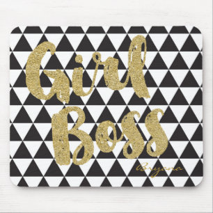 Mousepad GIRL BOSS Faux Dourado Office