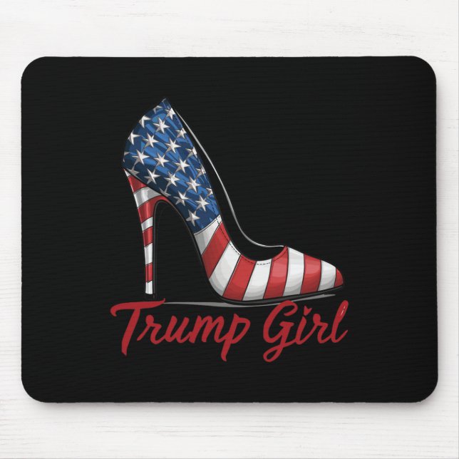 Mousepad Girl High Heel Stilettos American Flag Trump 2024 (Frente)