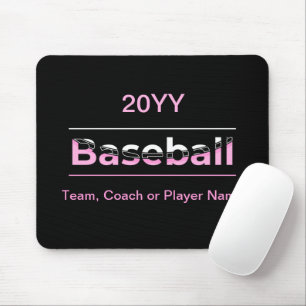 Mousepad Girls Baseball - Tipografia Geométrica Rosa