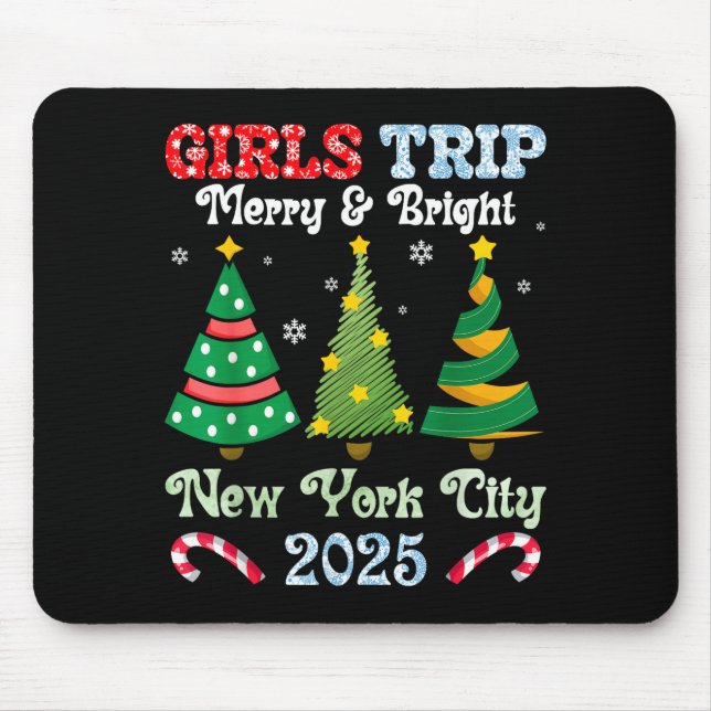 Mousepad Girls Trip Merry And Bright Xmas New York City Vac (Frente)