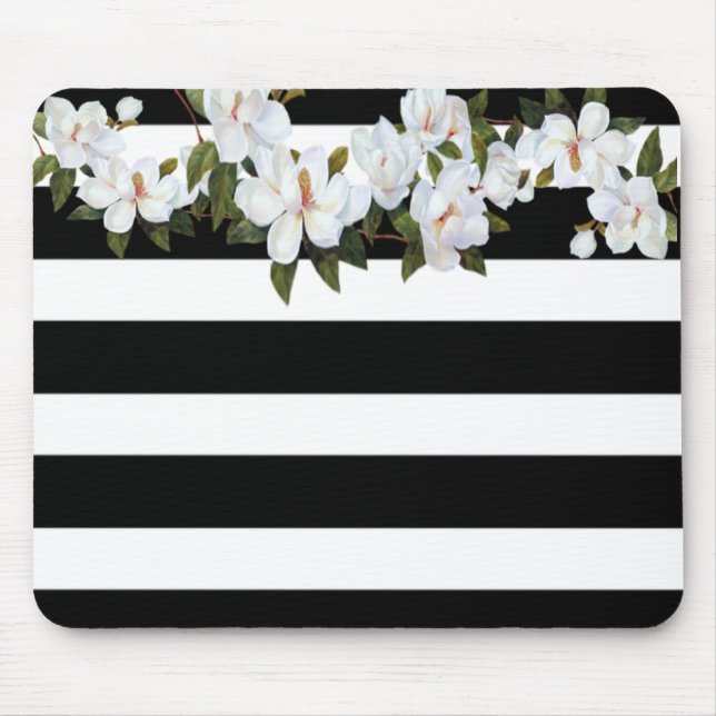 Mousepad Girly Flowers Magnolia, Stripes (Frente)