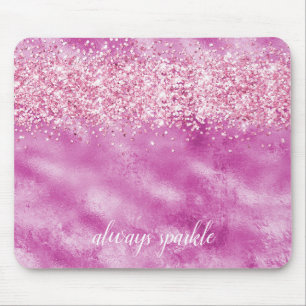 Mousepad Girly Glam Pink Glitter Confetti Sparkle