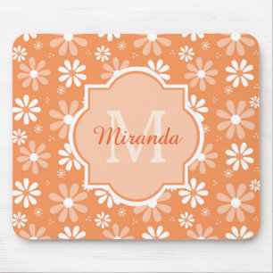 Mousepad Girly Monogramas Flores e Nome da Margarida Laranj