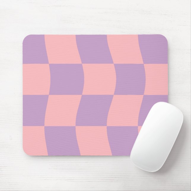 Mousepad Girly Pastel Pink Wavy Púrpura Verificada (Com mouse)