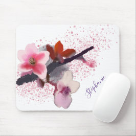 Mousepad Girly Pink Cherry Blossoms Floral