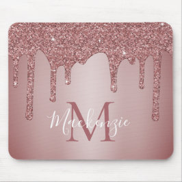 Mousepad Girly Pink Sparkle Glitter Monograma