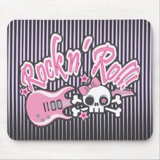 Mousepad Girly Rock n' Roll Skull