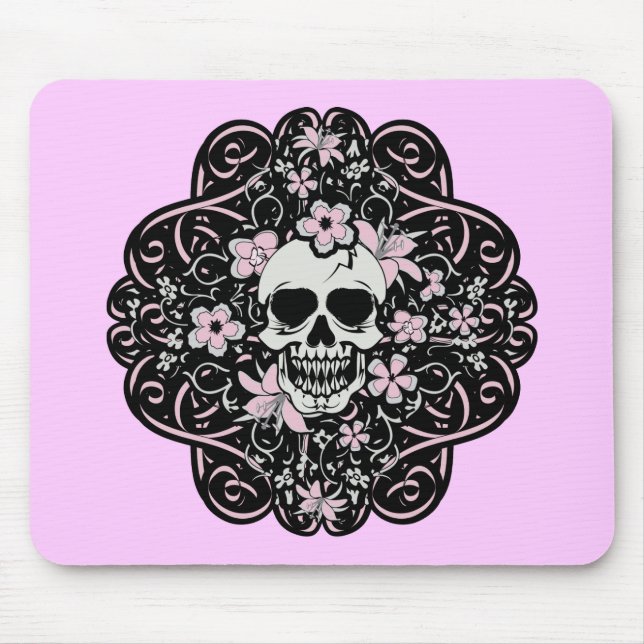 Mousepad Girly Vintage Skull (Frente)