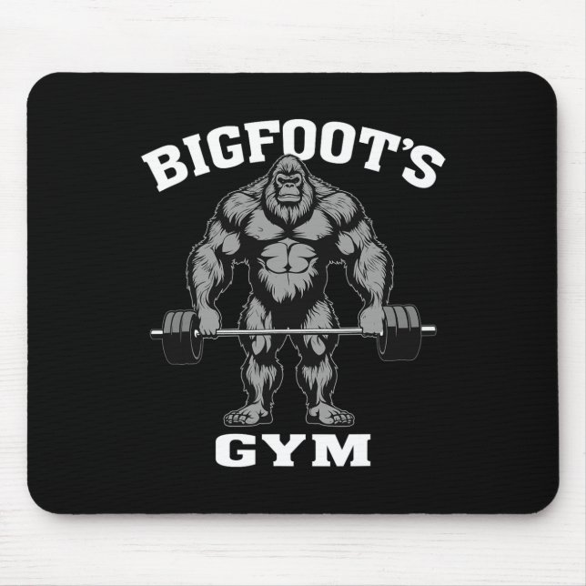 Mousepad Giro Bigfoot Funny Sasquatch Bodybuilding Welif (Frente)