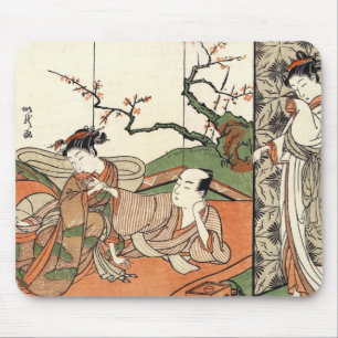 Mousepad Gishas maiko-art orientais na cena de ukiyo-e no j