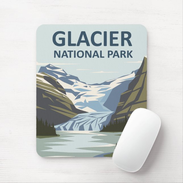 Mousepad Glacier National Park Viagem Art (Com mouse)