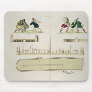 Mousepad Gladiadores e um plano do circo de Caracalla,