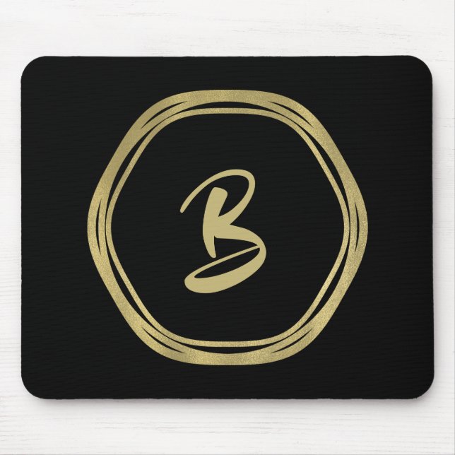 Mousepad Glam Dourado e Anéis Pretos (Qualquer Cor) (Frente)